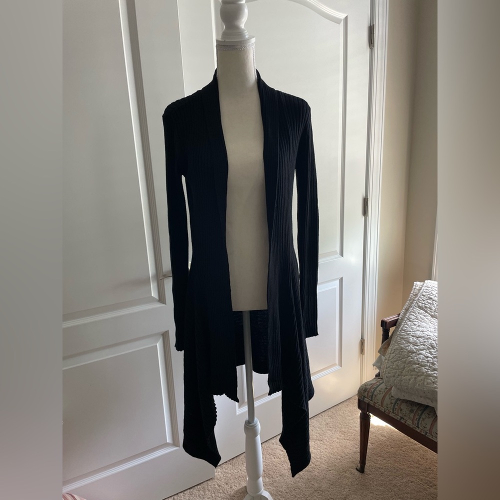 CAbi Black Ribbed Hi/low Ribbed Sweater, Size M